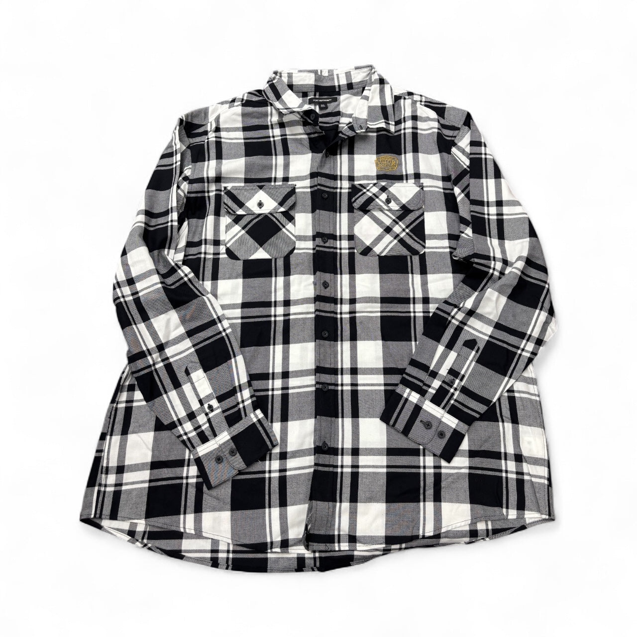 Memorial Valor Long Sleeved Flannel Shirt (Black/White)