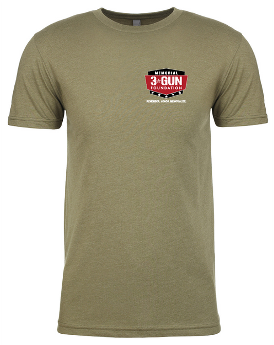 Memorial 3 Gun Foundation T-Shirt (Military Green)