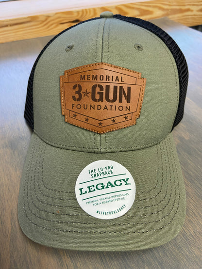 Memorial 3 Gun Brown Patch Hat (Green)