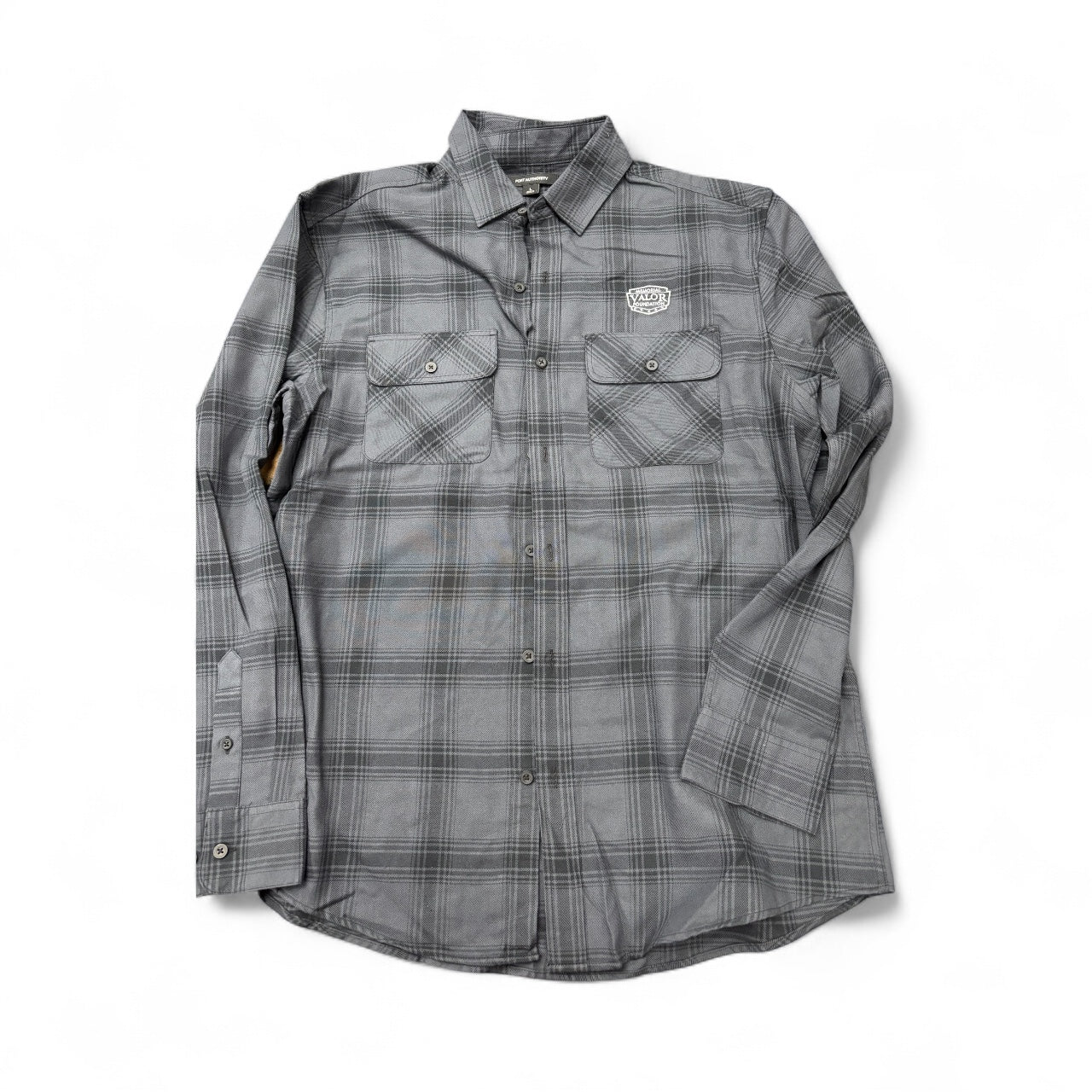 Memorial Valor Long Sleeved Flannel Shirt (Grey)